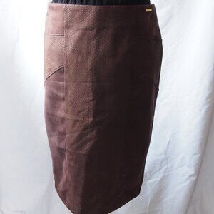 MARC NEW YORK by Andrew Marc Brown Faux Snake/Suede Skirt Size M